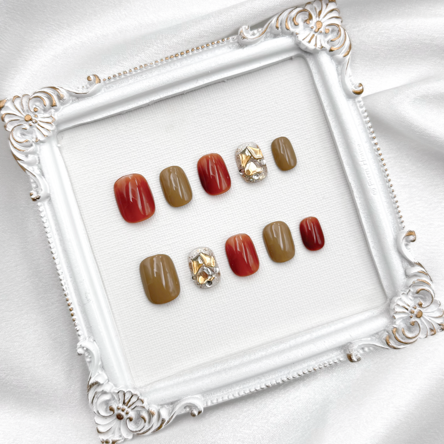 Caramel Autumn Handmade Round Press-On Nails